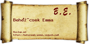 Behácsek Emma névjegykártya